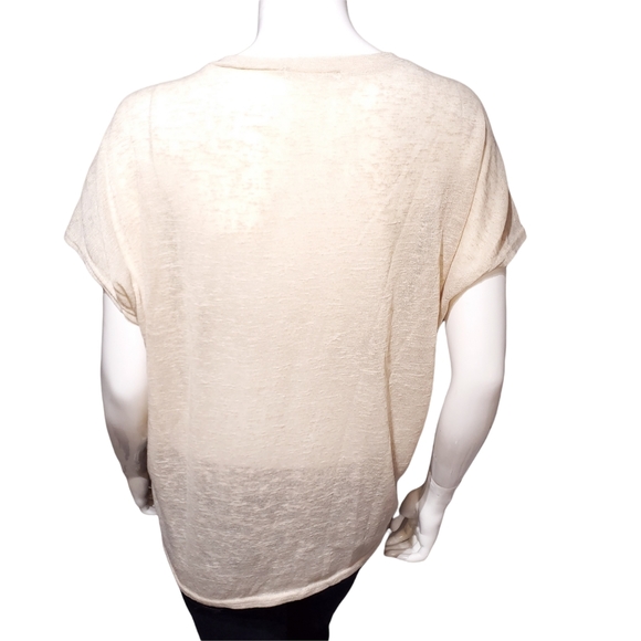 Cream Knit Owl Rhinestone Tee-Shirt Women's Medium - Picture 3 of 5